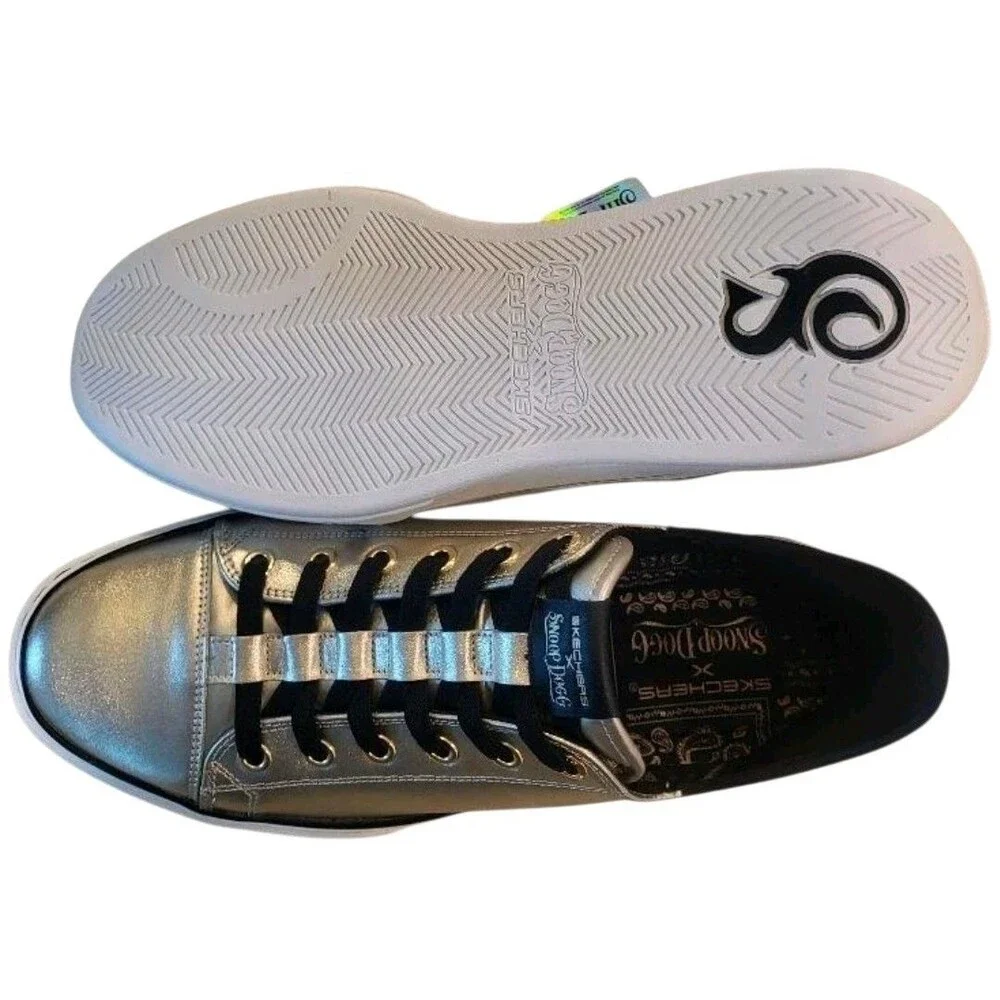 Skechers X Snoop One Low Dogg Slip-in Metallic Champagne Men's Sz  9 NWT